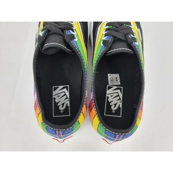 Vans Authentic Striped Shoes Sneakers Size Womens 8.5 Youth 7Y Black 500714 - Picture 4 of 11